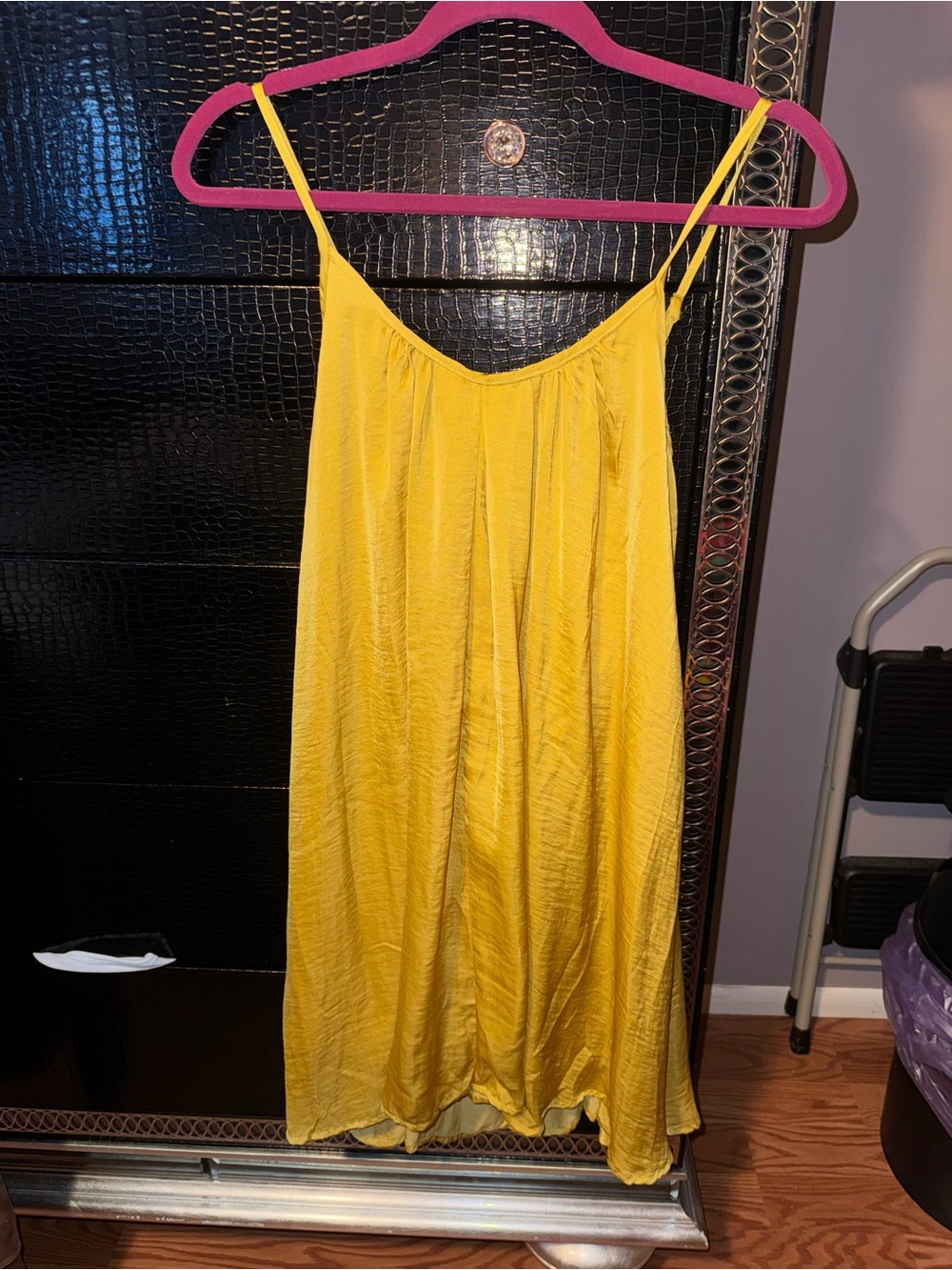 Fashion Nova Mustard Yellow Satin Mini Dress